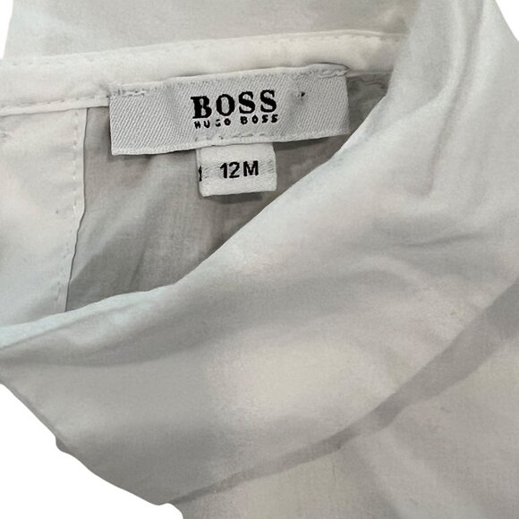 Hugo Boss Baby White Long-Sleeve Button-Up Shirt 100% Cotton 12M - Picture 3 of 6